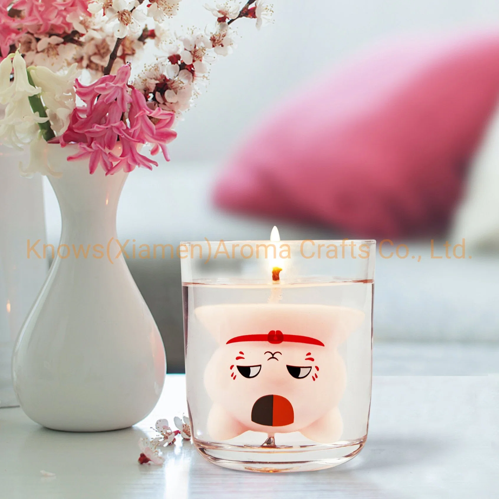 Velas perfumadas de cera de soja con forma de cabeza de gato / Fragancia de rosa / Regalo único y lindo para amantes de los gatos / Decoración para el hogar de gatos / Fiesta de amantes de los gatos o cumpleaños / 7.07 oz de cera de soja / 40 horas