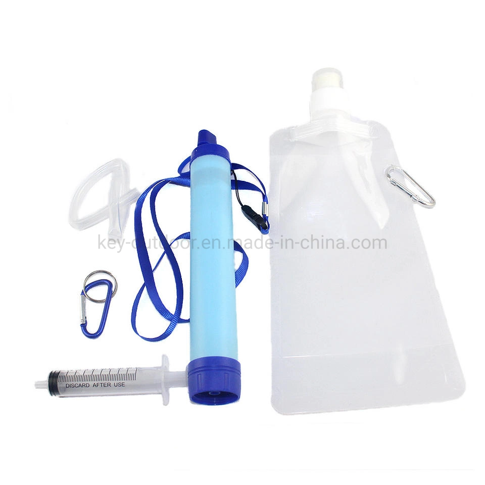 Good Quality Emergency Survival Equipment Mini Water Filtration Purifier, Portable Personal Emergency Preparedness Supply Water Filter Water Bag