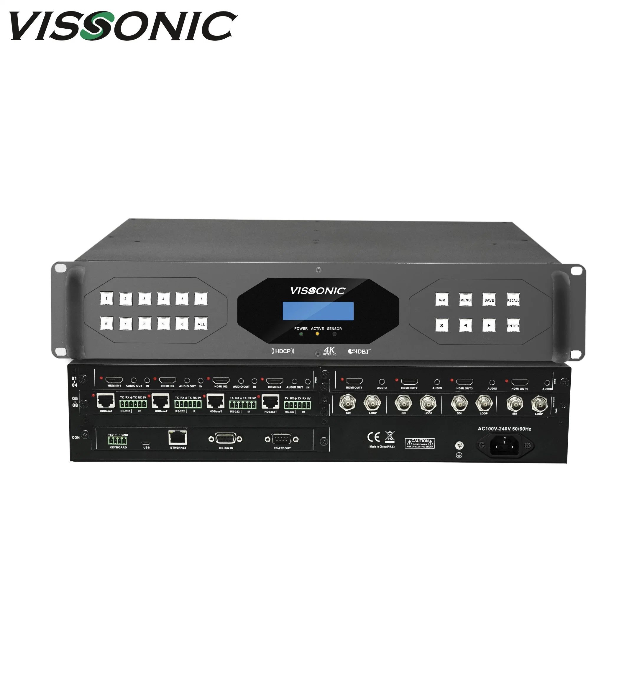 Vissonic Frame Synchronization Multi Screen HD 4K Seamless Hybrid Combo Procesador de pared de vídeo Matrix LED / LCD 8X8