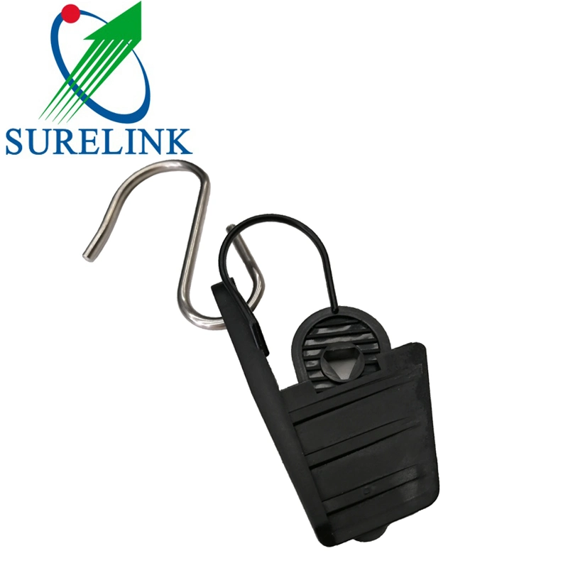 Surelink Plastic FTTH Suspension Clamp Outdoor Fiber Optic Clamp Fitting Hardware Accessories Anchor Clamp Plastic S Hook Clamp