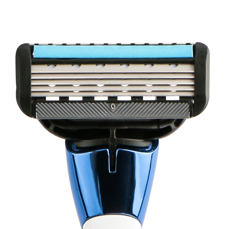 Wholesale/Supplier Metal Handle Mens 5 Blade System Razor with Replaceable Cartridge