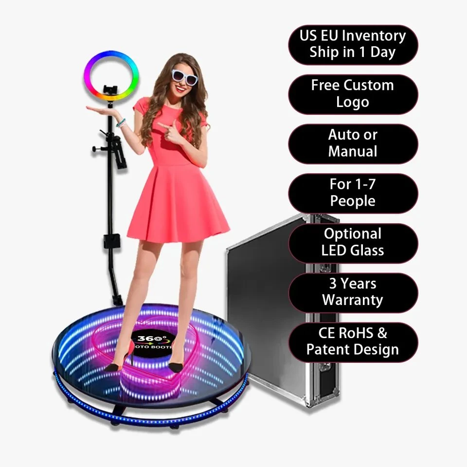 360 Photo Booth Machine for Parties with Software Remote Control Automatic 360 Spin Camera Booth2 Buyers