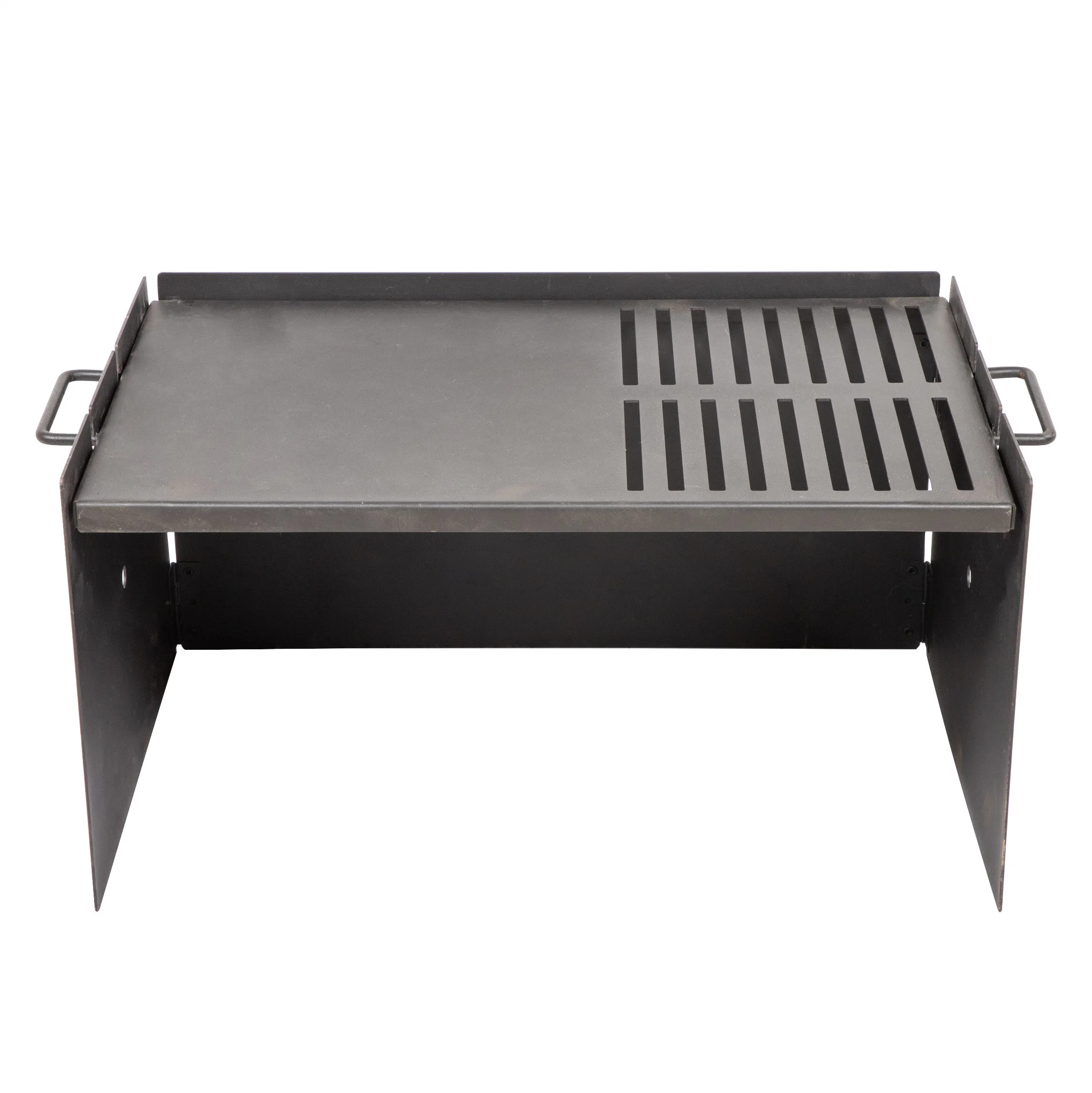 Metal Square BBQ Grill Wood Burning Charcoal Grill with Handle