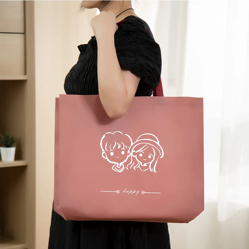 2023 Latest Fashion Simple Non-Woven Packaging Bags Custom Blue Shopping Recyclable Tote Bag