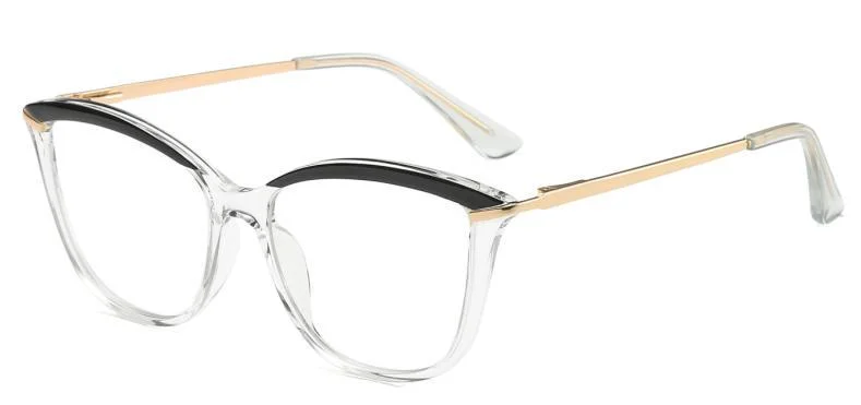 Gold Metal Lug and Temples Combination Colors of Frame Tr90 Women Eyeglasses