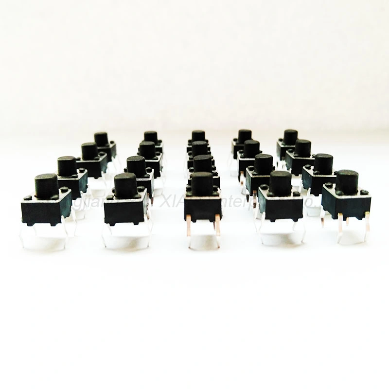 Micro Switch Button 4 Feet Straight Plug Vertical Square Black Small Switch Induction Cooker 6*6*6mm