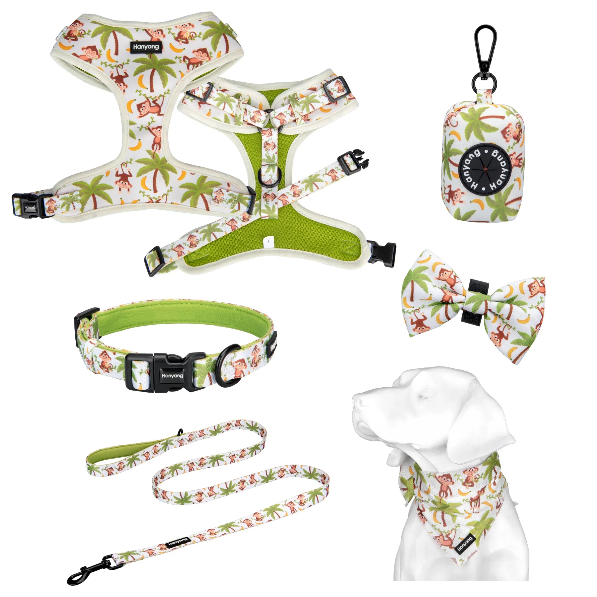 Hanyang Adjustable Reversible Dog Harness Matching Accessories with Custom Pattern Dog Harness Add Brand Label