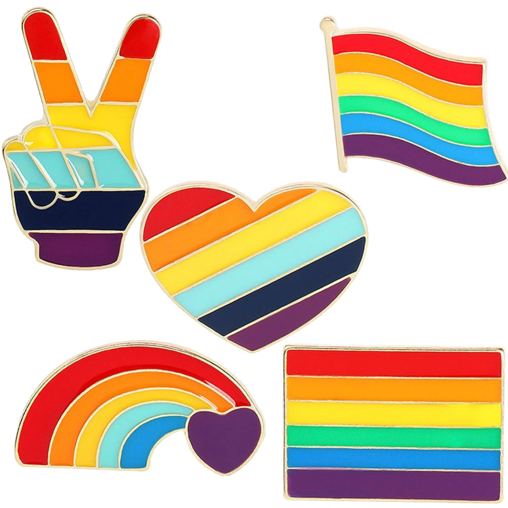 Custom Gay Pride Flags Enamel Badge Pin Soft Rainbow Lapel Pin Equality Pins Brooch Fashion Gift Lgbt