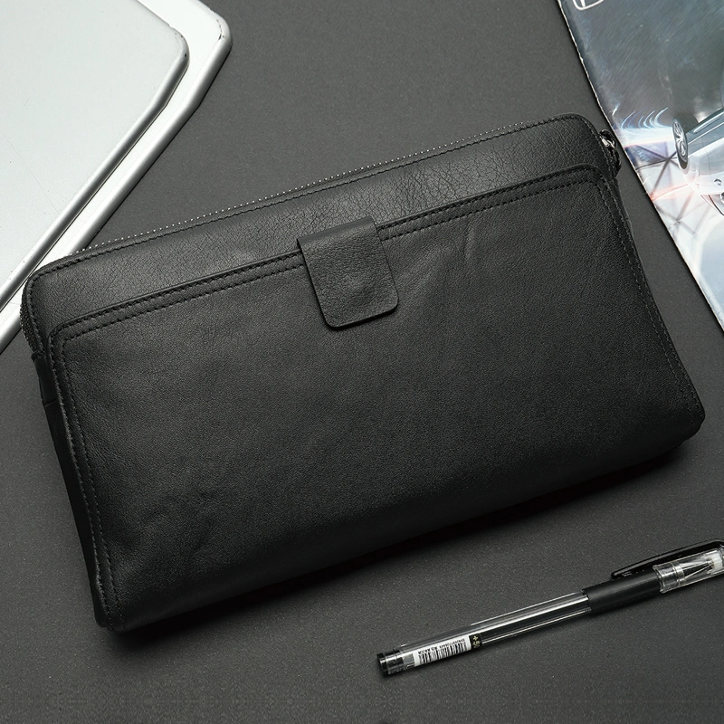 Men's Leather Business Clutch Bag Wallet Cardholder Phone Zipper Purse