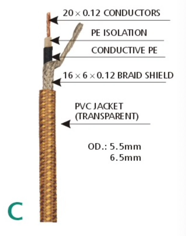 Cabo de guitarra Nylon 10FT 1/4 Polegada 6,35mm Reta Ouro para Ts Ts guitarra eléctrica e o cabo de áudio de graves Instrumento profissional Cabo OFC de CCA 22/24 AWG Cores Manômetro