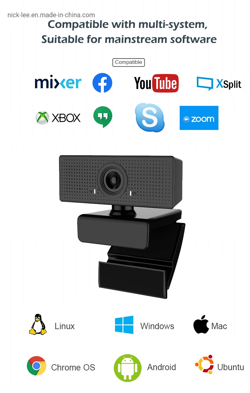 H. 264 High-Quality Chips 1080P Full HD Webcam