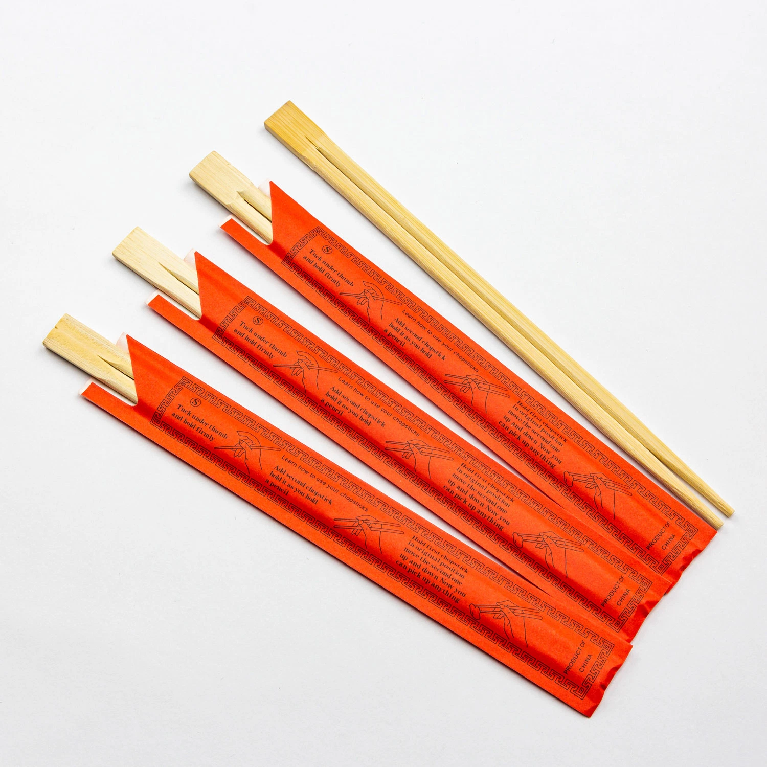 Disposable Bamboo Chopsticks with Color Printing Paper Cover