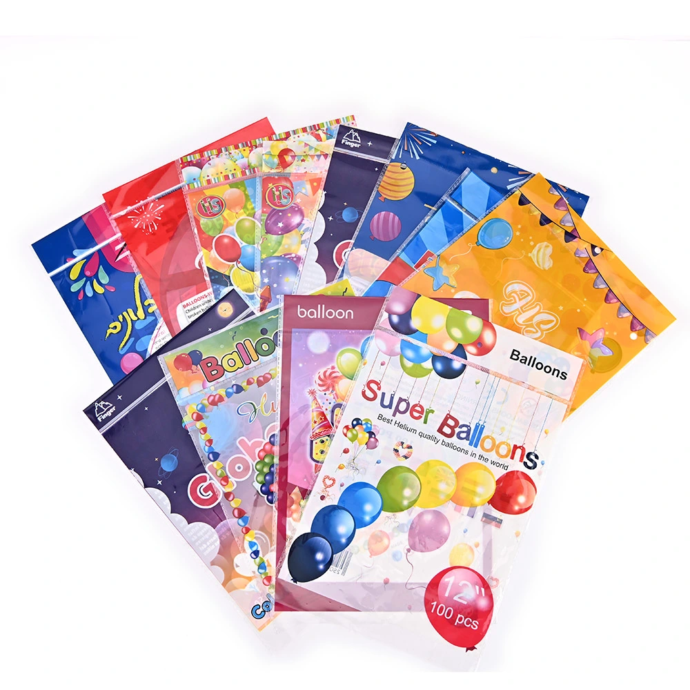 Custom Design Printed Plastic Balloon Packing Bag Self Sealing Resealable