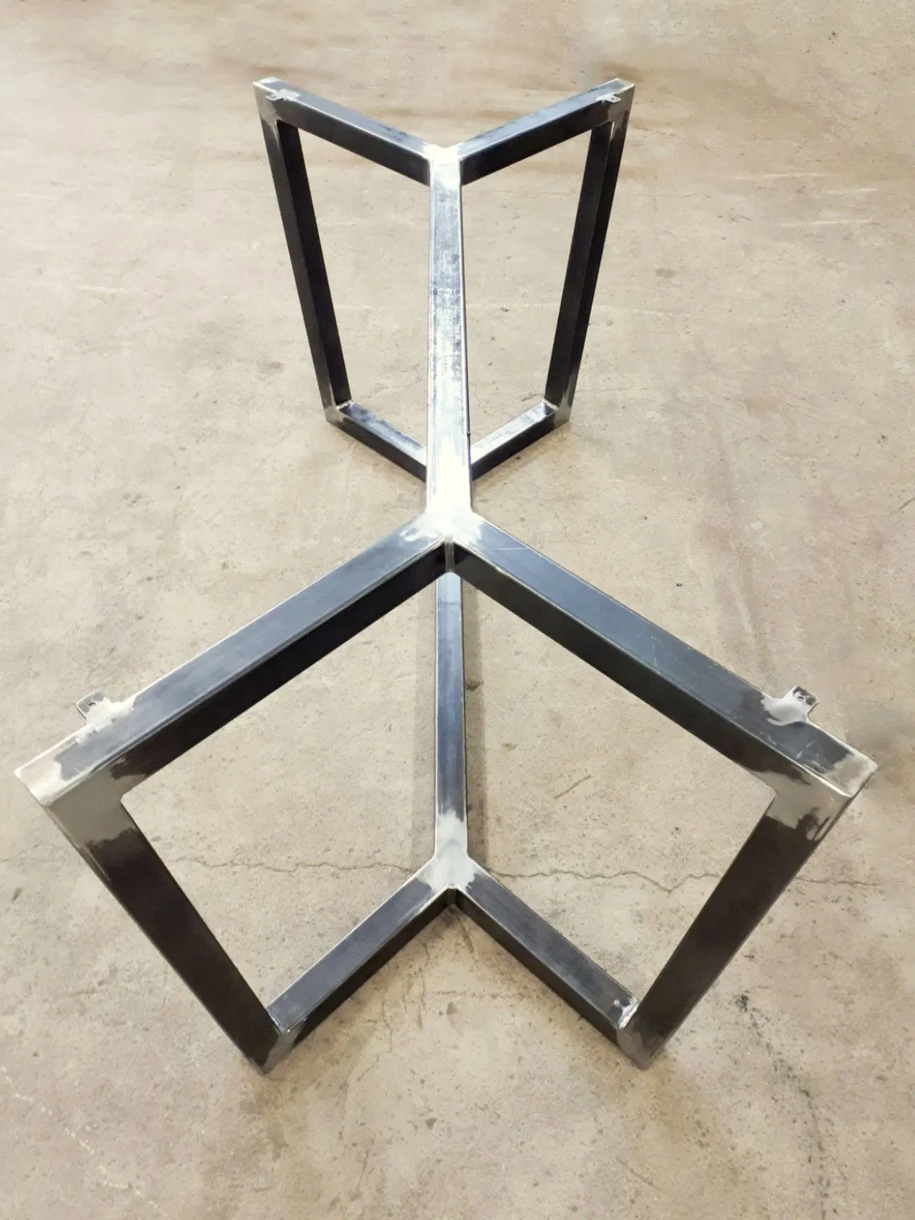 Customized Trestle Pedestal Style Table Tubing Metal Base to Support Wood, Stone or Glass Tops