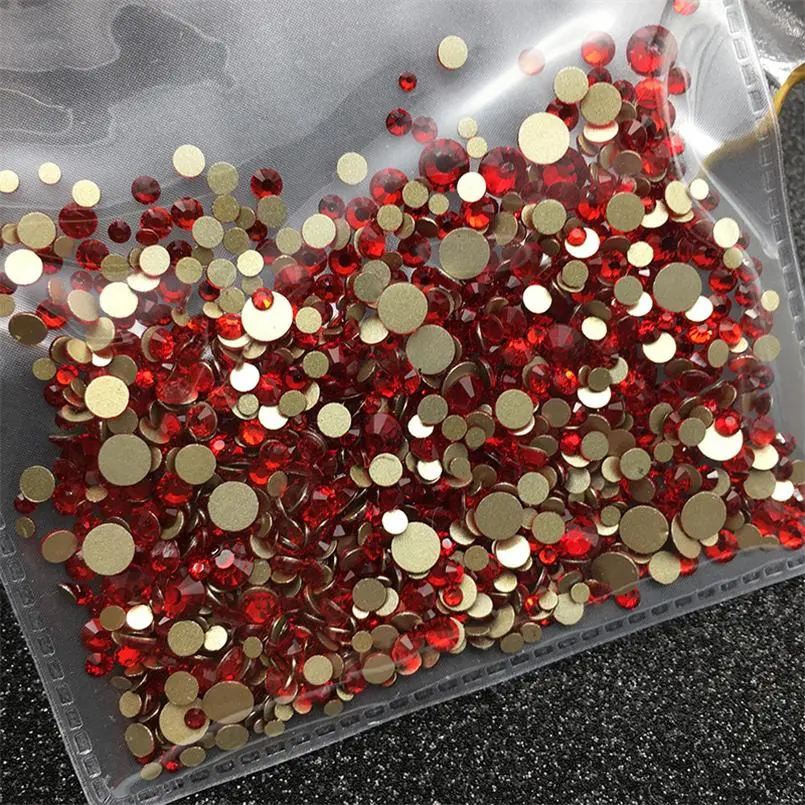 1000PCS Flat-Bottomed Nail Art Diamonds Mixed Set, Colorful Nail Art Rhinestones Th8218