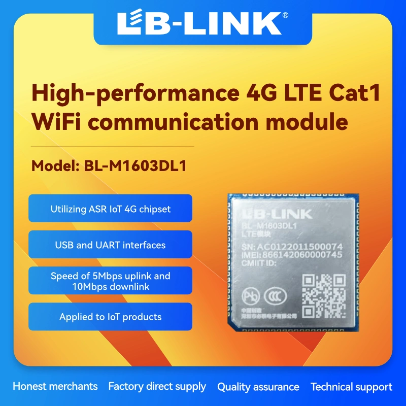 LB-LINK BL-M1603DL1 LTE Cat 1 WiFi LTE-Tdd/LTE-FDD Module 4G Asr Chipset 10Mbps Downlink 5Mbps Uplink Rate Most Afforable OEM Module