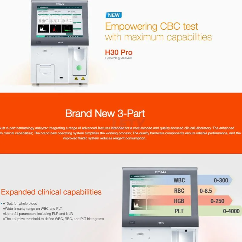 Edan 3-Part Hematology Analyzer Auto Hematology Analyzer Blood Analyzer