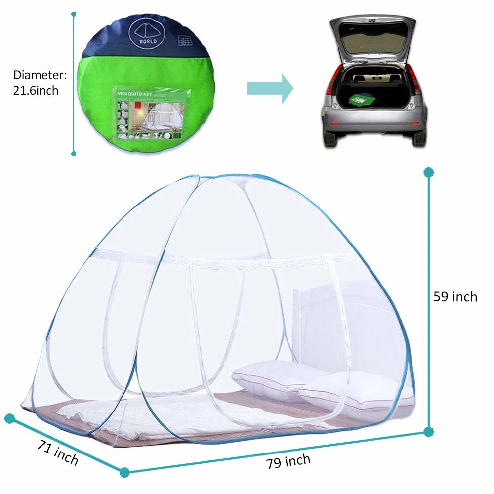 Plegable Portátil contra las picaduras de mosquitos para la Cama de viaje de Camping Al Aire Libre Home cama dosel Mosquitero Mosquitero emergente