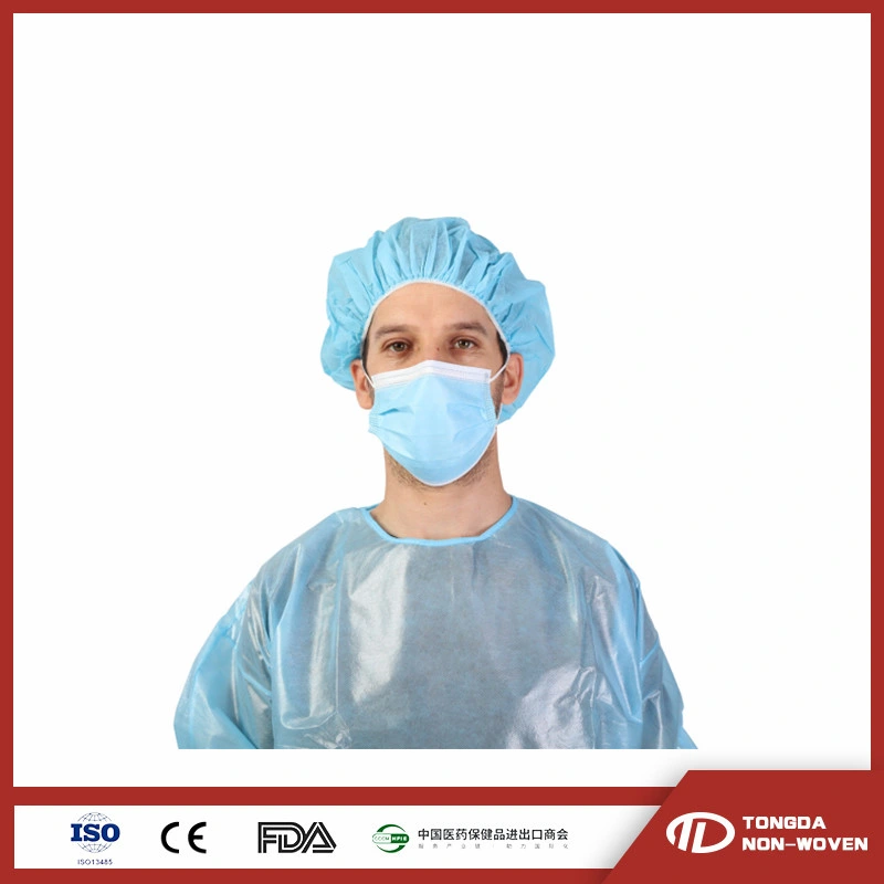 Surgical/Medical/Hospital/Scrub/Work/Snood/SMS Nonwoven Disposable PP Cap for Doctor/Surgeon/Nurse/Worker with Tie