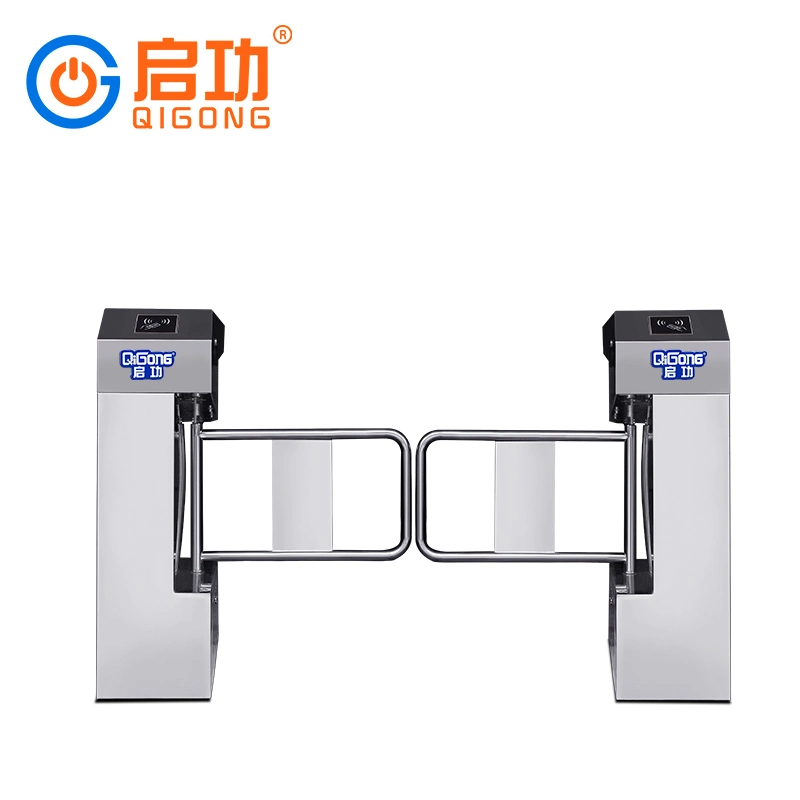 Qigong Automatic Gate Supermarket Swing Pedestrian Access Gate Card Reader Bollard