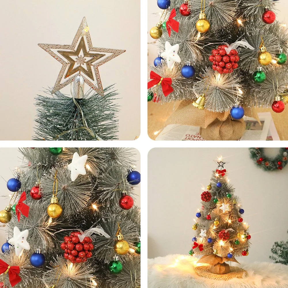 Mini Christmas Tree Decoration 60cm Imitation Pine Needle Tree Small Desktop Christmas Ornament