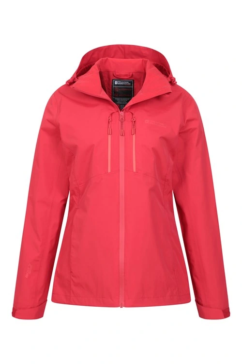 OEM Red Damen wasserdichte Jacke Polyester Windbreaker Frauen Jacke mit Abnehmbare Kapuze