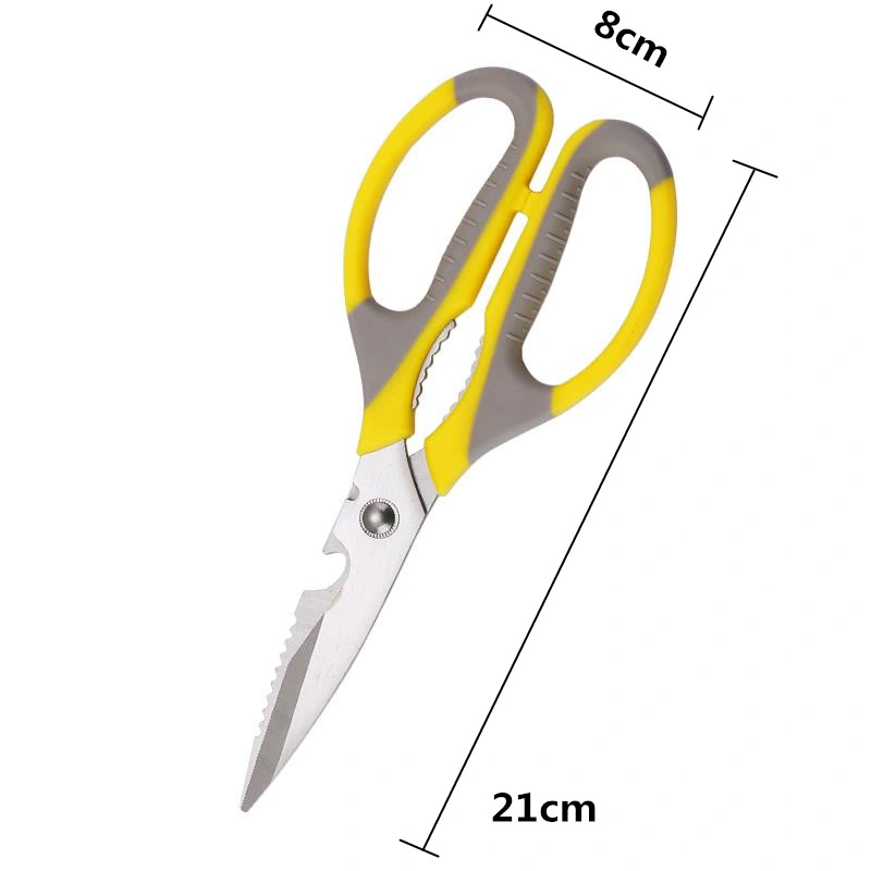 New Yellow Hand Cutting Kitchen Scissors Multifunctional Kitchen Helper Scissors