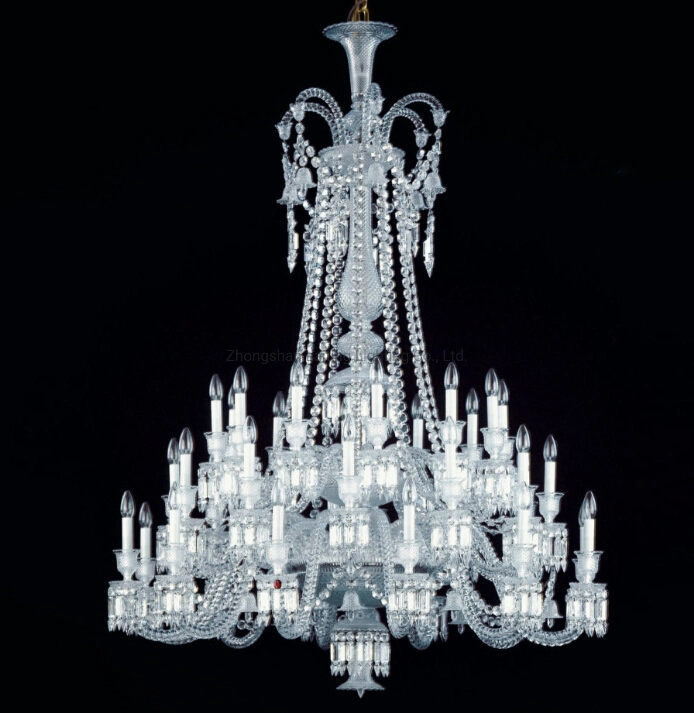 Luz 36 Novo Projeto Baccarat grande luminária de cristal travando decoração acende a lâmpada de teto Lustre