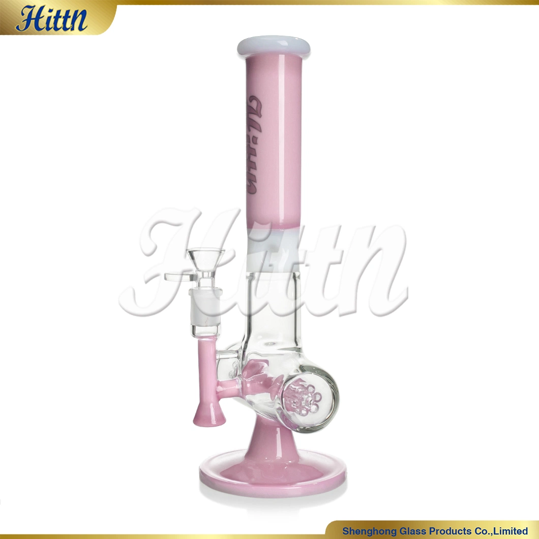 Hittn Heavy Glass 11.7 Inches Milk Pink Tree Arms Perc Dry Herb 14mm Joint Glass Smoking Water Pipe Lighter