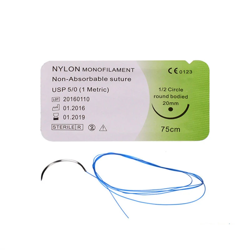 High quality/High cost performance  Non Absorbable Suture Nylon Monofilament Suture Medical Nl Suture Thread with or Without Needle