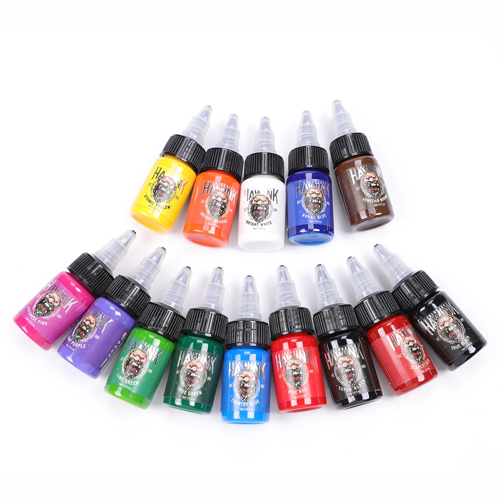 Wholesale/Supplier Hawink Factory Direct Temporary Ink Tattoo 15 Ml 14 Colors Tattoo Ink Permanent Pigment