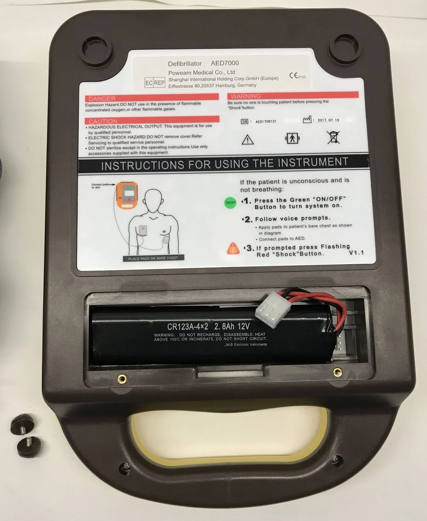 Défibrillateur externe automatisé pour le DSA de la formation pratique en ambulance à la RCP