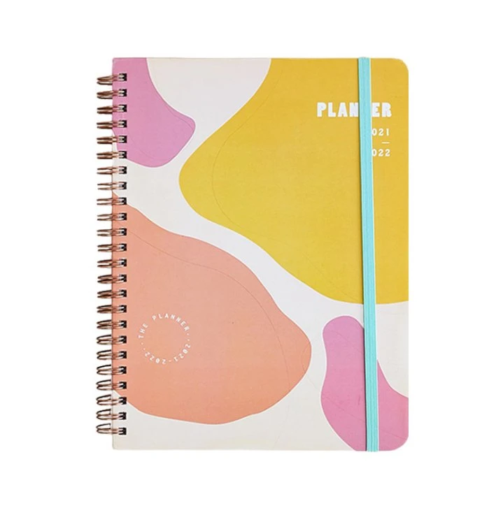 2021-2022 personnalisé à couverture rigide personnalisée Planificateur laitiers spirale revues A5 Ordre du jour Planner ordinateur portable