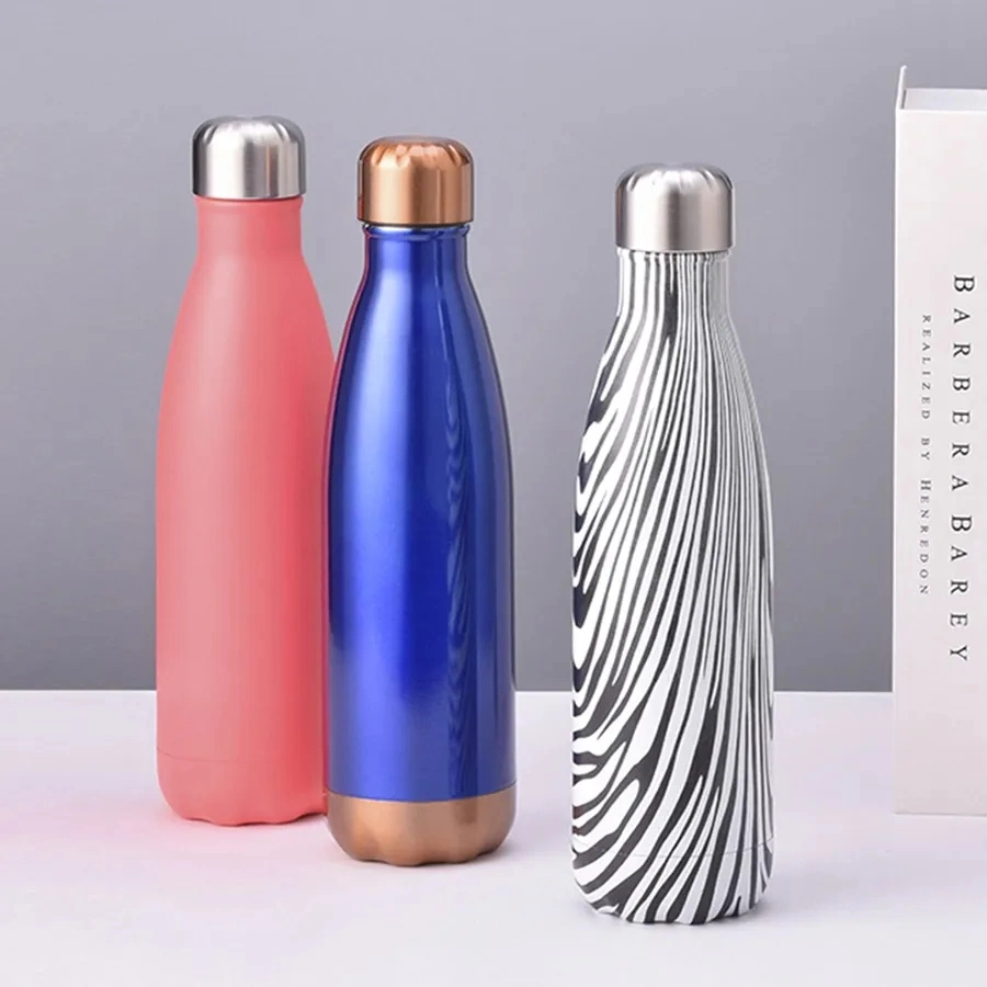 Travel Double Walled Vacuum Insulated Water Bottle Leak-Proof Cola Shape Stainless Steel Water Bottle 500ml, 750ml, 1000ml