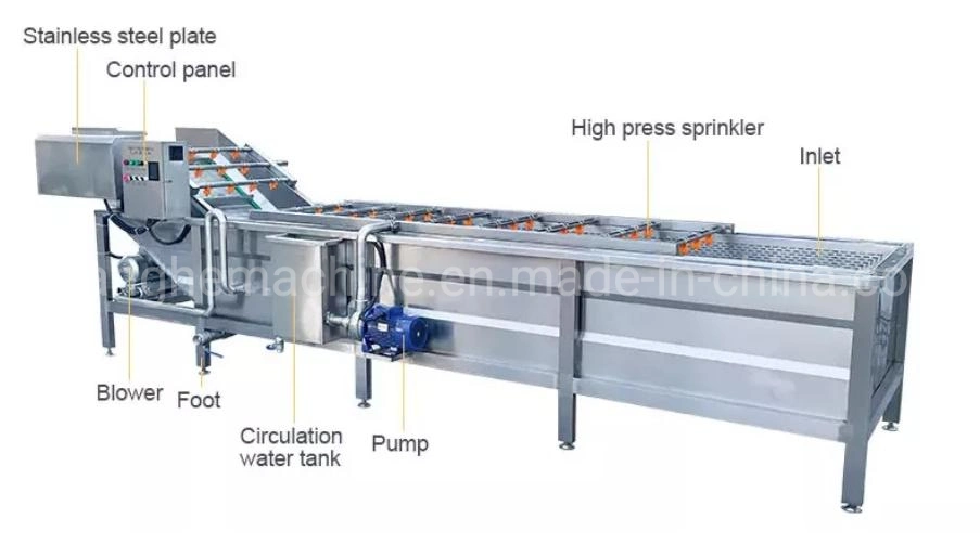 Le TCA CE fraise d'ozone industriel certifié Apple Ligne de lavage machine Bulle d'air de séchage de fruits de la rondelle de légumes