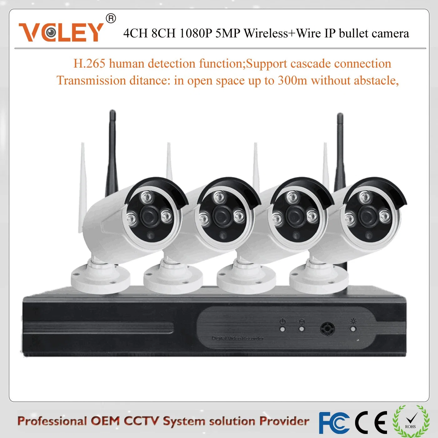 CCTV Kit 8CH 4CH Nvrs Kit CCTV System Mobile Camera Wholesale/Supplier Surveillance Wireless Camera