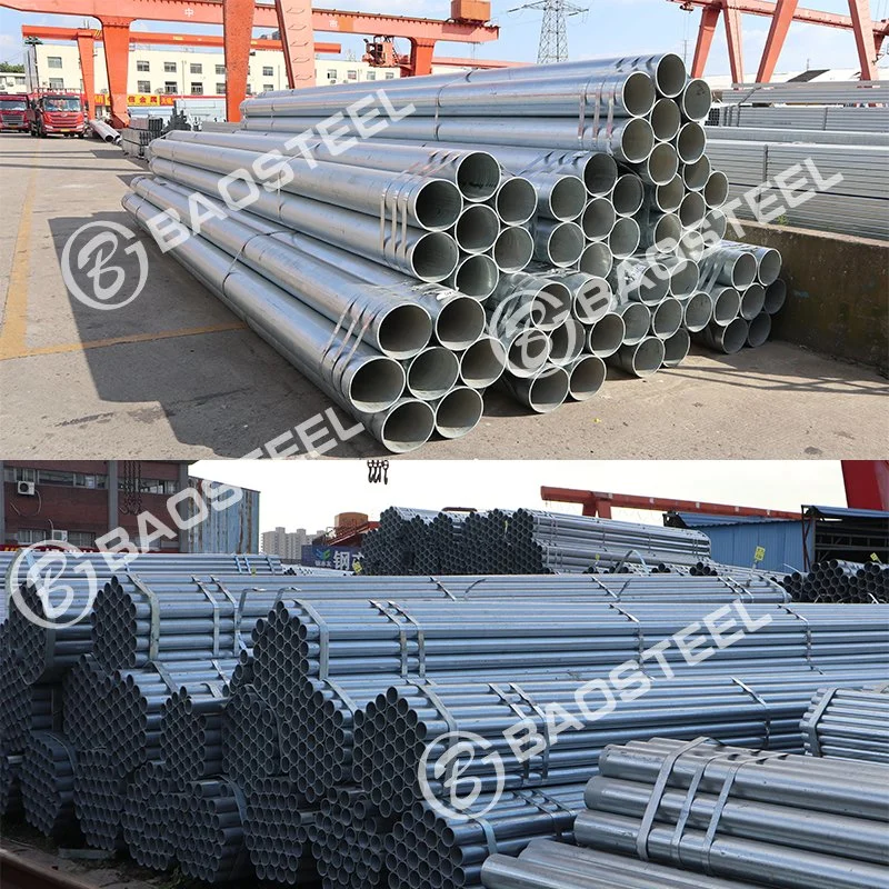 Dx51d Dx52D Dx53D Round Tube 0.4-12mm Wall Thick Galvanized Steel Pipes Used Street Lighting Poles