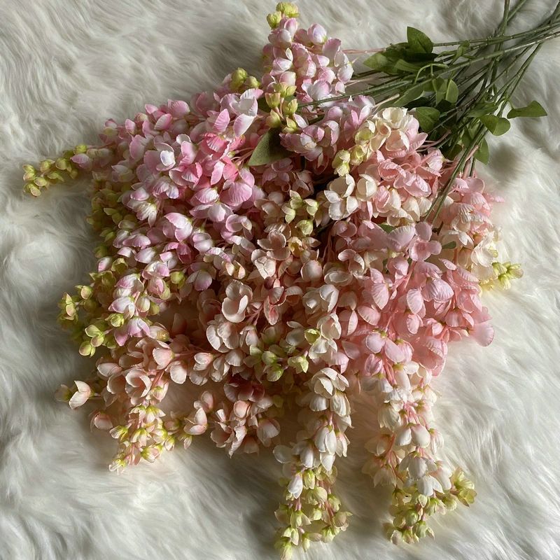 Wisteria Flores Whisuresnwall decoração casamento Garland artificial Wisteria Flores de videira