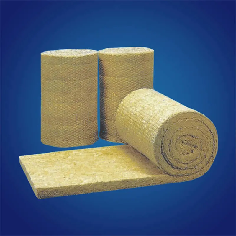 25-100mm 60-150 Kg/M&sup3; Sound Absorption Rock Wool Blanket Insulation with One Side Wire Mesh