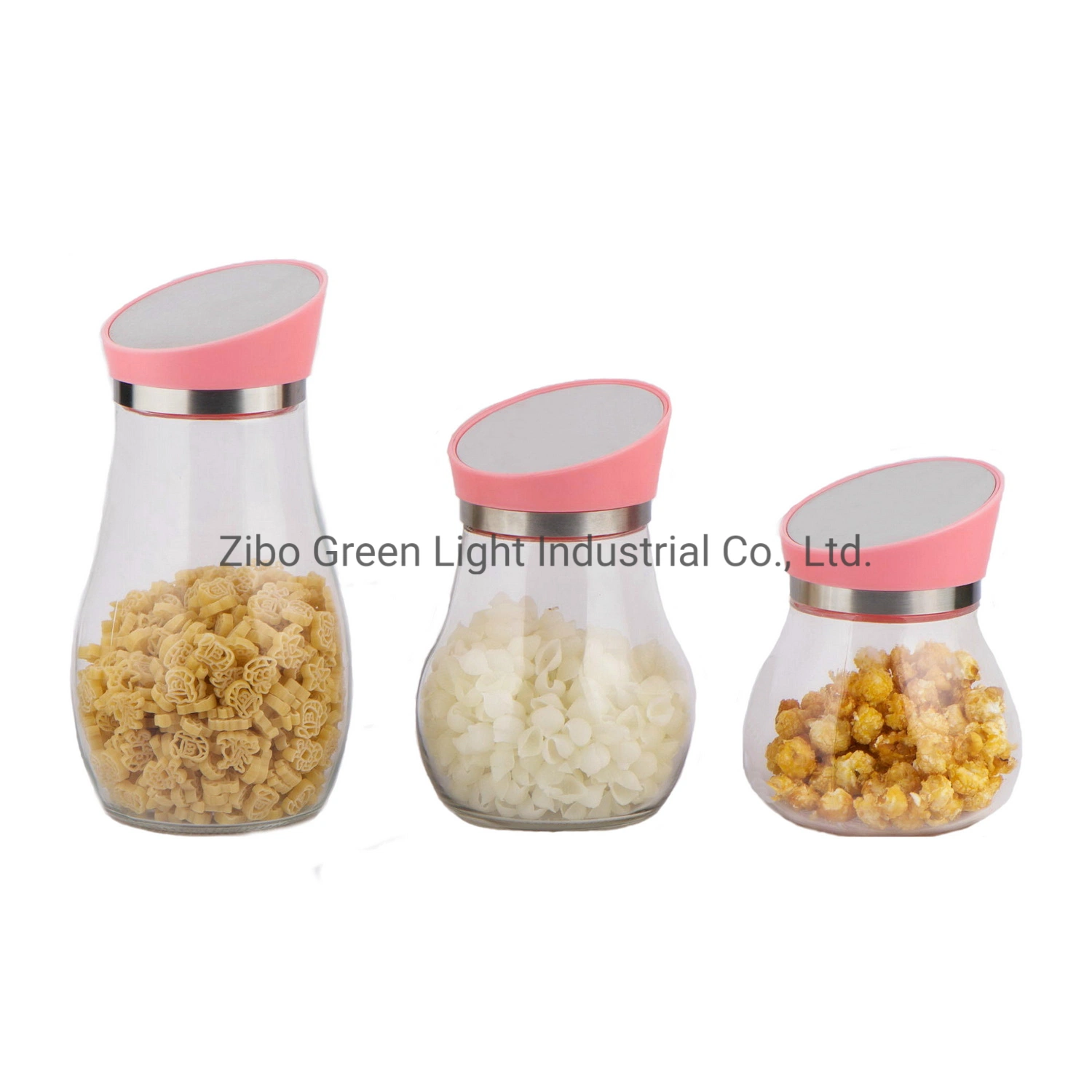 Belly Shape Glass Storage Jar for Coffee Sugar Tea with Plastic Screw Lid