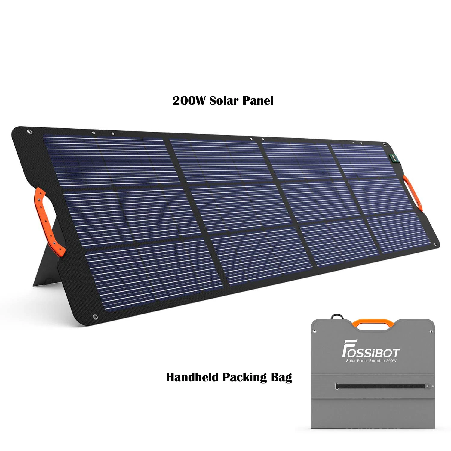 Fossibot 2023 Nuevo Alta eficiencia de conversión 200W impermeable IP67 Solar Panel Monocristaling células de silicio