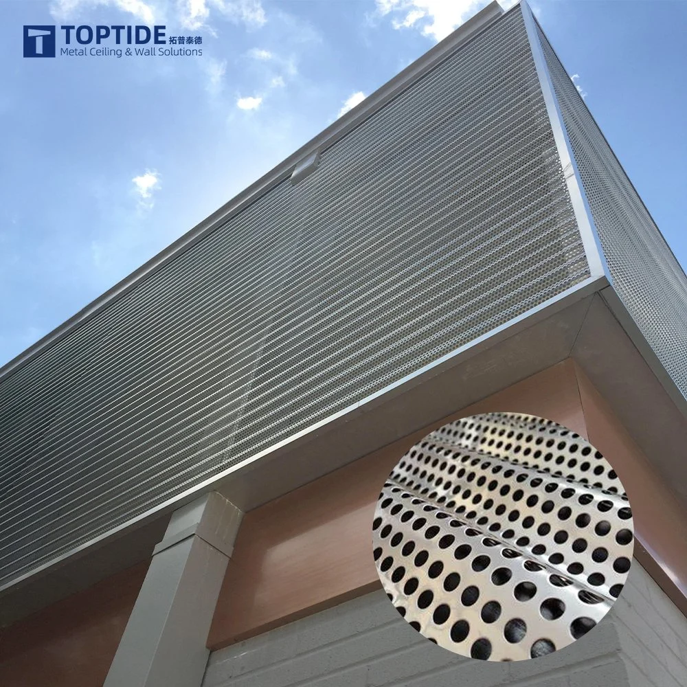 Perforated Corrugated Sheet Custom Alumunum Cladding for Exterior Wall Decoration