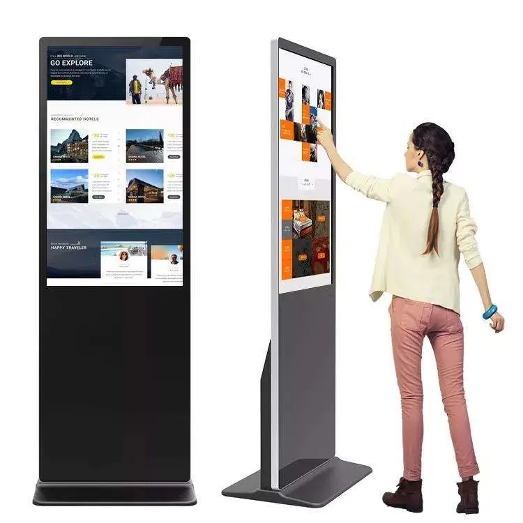 55&prime; &prime; LCD Panel Totem Advertising Player Floor Foldable Advertising Display Outdoor