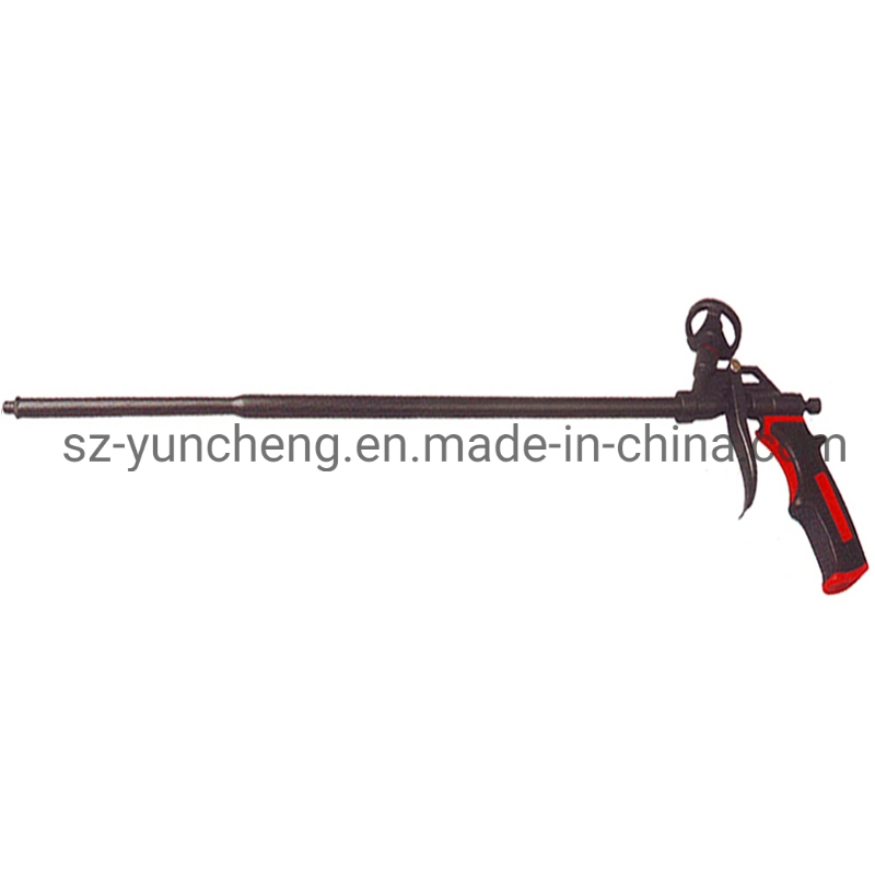 Entire Metal Surface PTFE Coating Foam Gun with 500mm Long Barrel for Special Purpose, All Purpose Long Barrel Spray Foam Dispensing Gun with Rubber Handle