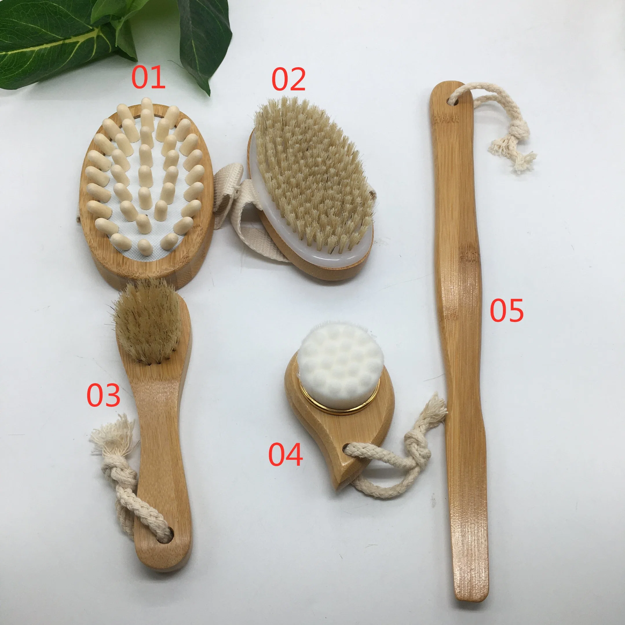 Massage Body Wood Bath Brush Set of 5