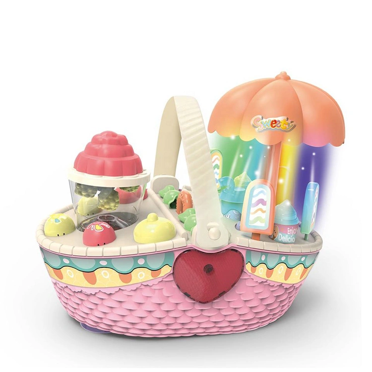 Children Plastic Mini Pretend Set Kitchen Food Playing Game Electric Popcorn Car Play Hose Ice Cream Set Toys