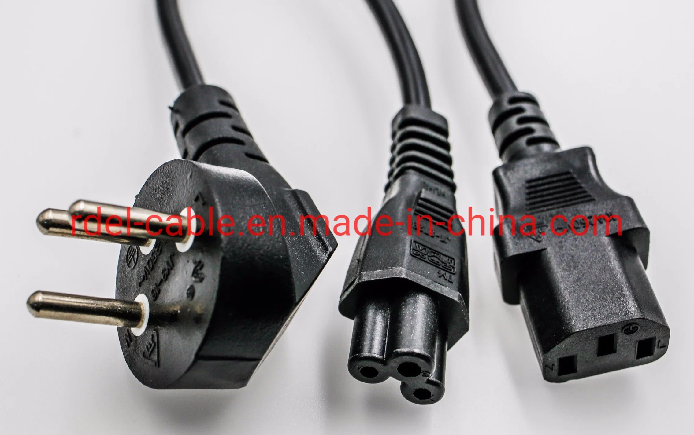 3 Pins Denmark Power Cables Sets with IEC 320 Connector