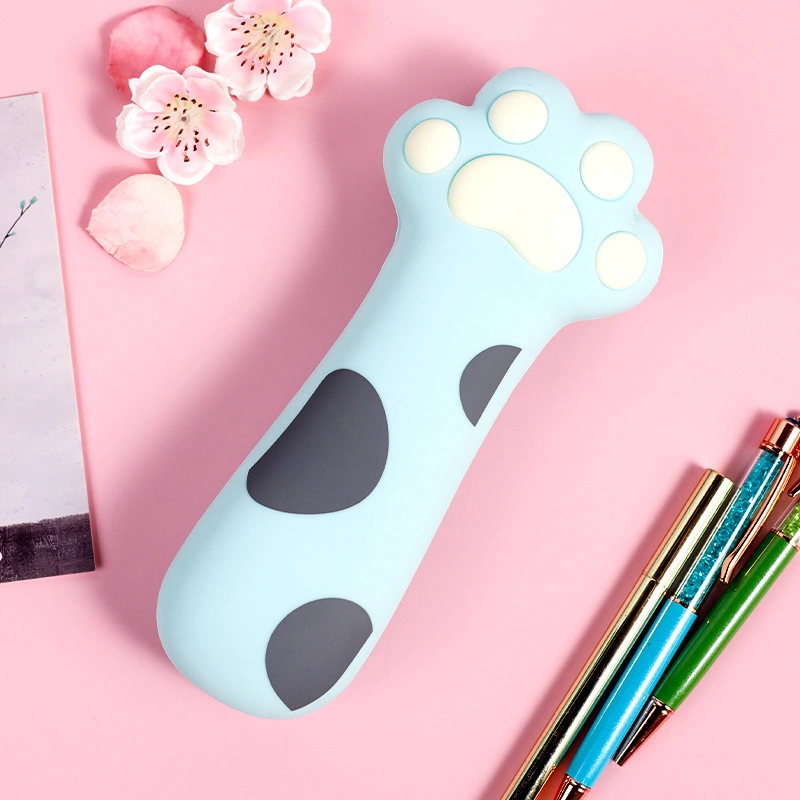 Cat Paw Silicone Pencil Bag Stationery Set with Zipper