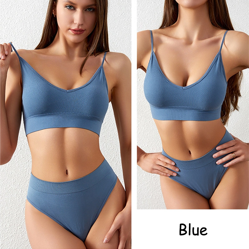 Fashion Ladies Sports Bra and Briefs Ladies Lingerie Set Low Price Sale