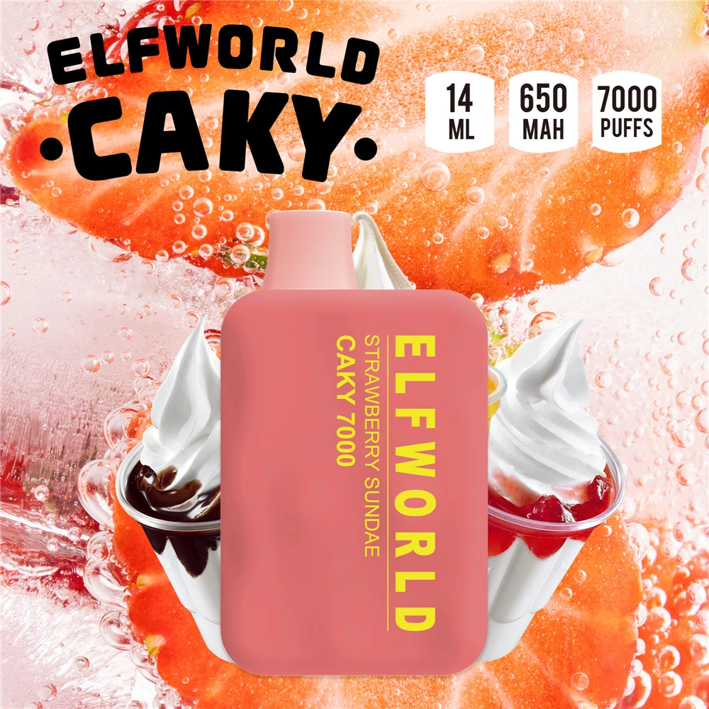 Wholesale/Supplier Disposable/Chargeable Elfworld Caky 7000 Vape Bar Wholesale/Supplier E-Cig Puff 7000 10000 12000 15000 15 Flavors Available